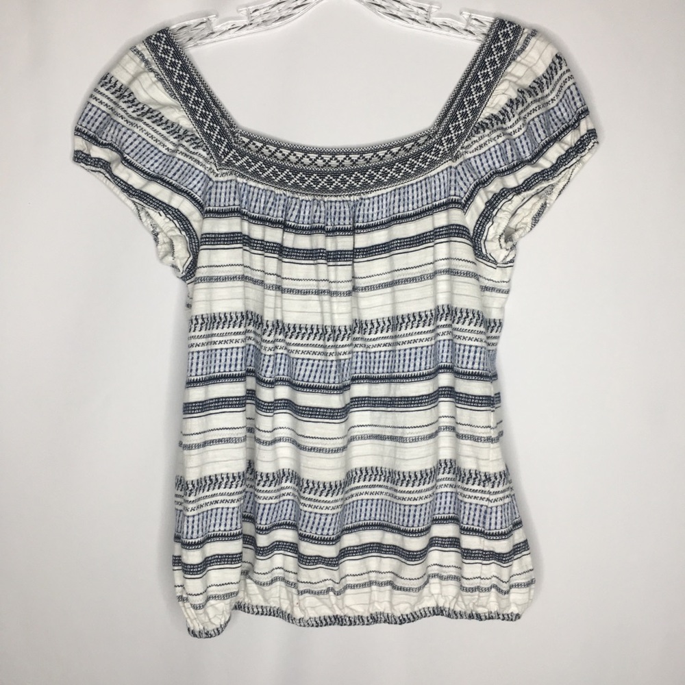 Max Studio Short Sleeve Top Aztec stripes